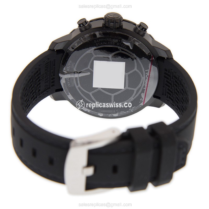 Tissot T-SPORT Quartz Steel - Black Dial - Rubber Black Clasp - View 4