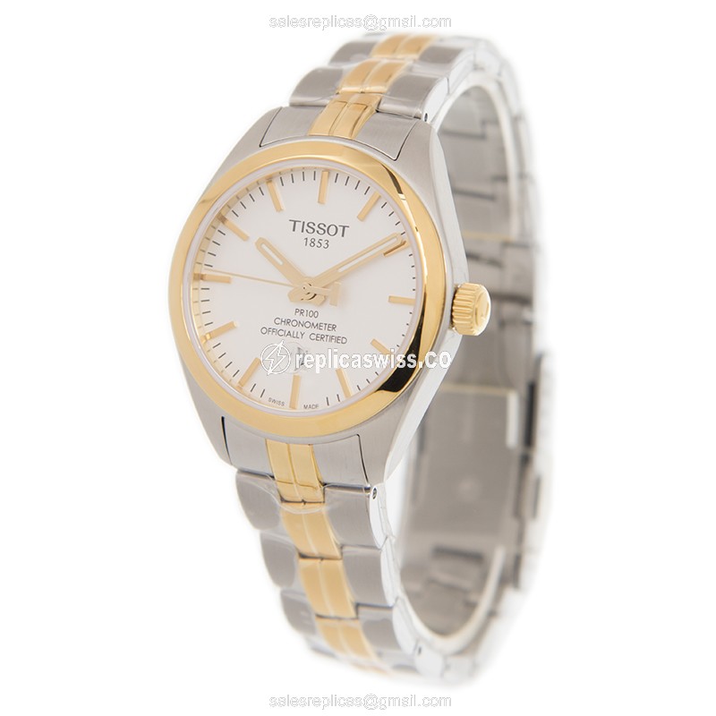 Tissot T-CLASSIC Replica - Automatic - Gold-Plated - Stainless Steel - White Dial - View 3