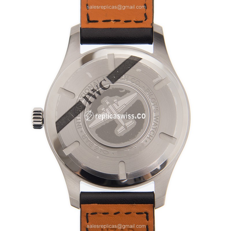 IWC PILOTS Replica - Automatic - Stainless Steel - Black Dial - Cowhide Strap - View 3