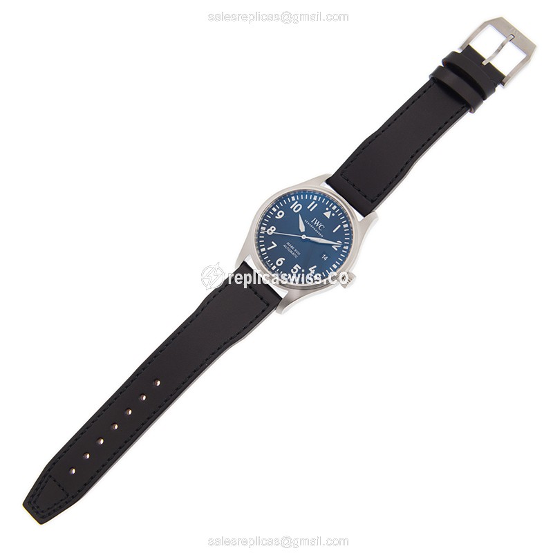 IWC PILOTS Replica - Automatic - Stainless Steel - Black Dial - Cowhide Strap - View 2