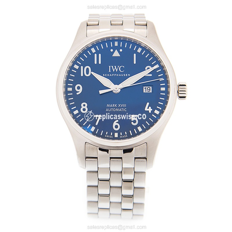 IWC PILOTS Replica - Automatic - Blue Dial - Steel Case & Band - View 2