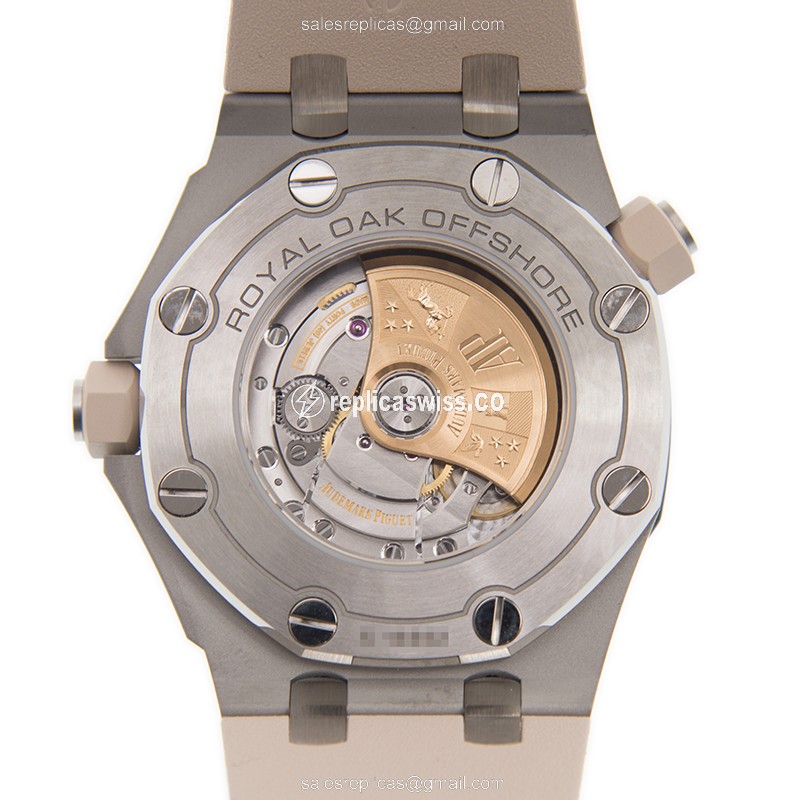 Rolex ROYAL OAK OFFSHORE Replica - Automatic - Steel - Beige Dial & Strap - View 3
