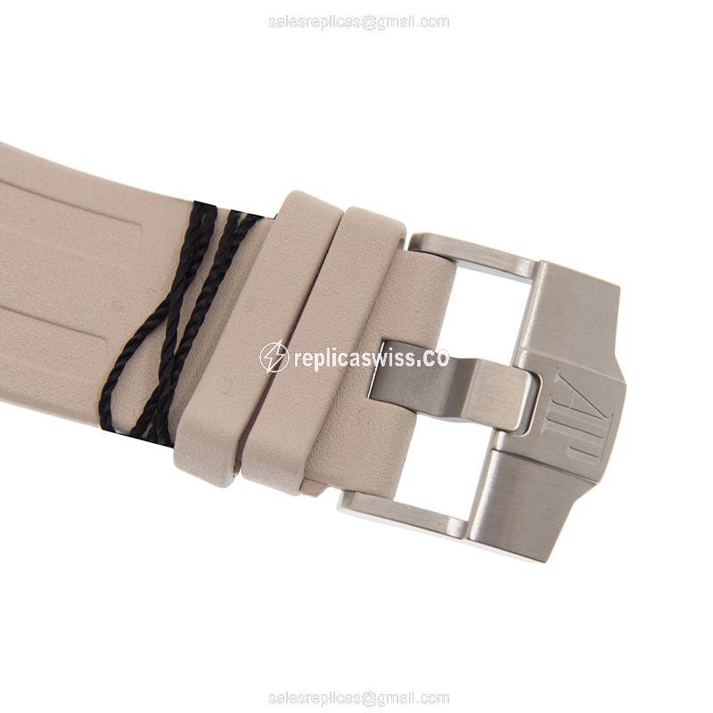 Rolex ROYAL OAK OFFSHORE Replica - Automatic - Steel - Beige Dial & Strap - View 4