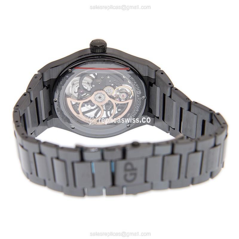 Girard Perregaux Replica 81015-32-001-32A - Automatic Ceramic - Black Dial - Black Ceramic Strap - View 4