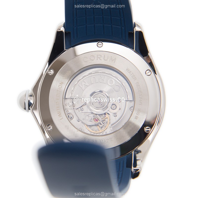 Corum Bubble Replica - Automatic - White Dial - Blue Rubber Strap - Buckle Clasp - View 3