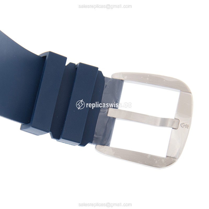 Corum Bubble Replica - Automatic - Titanium Case - Blue Dial - Rubber Blue Strap - View 4