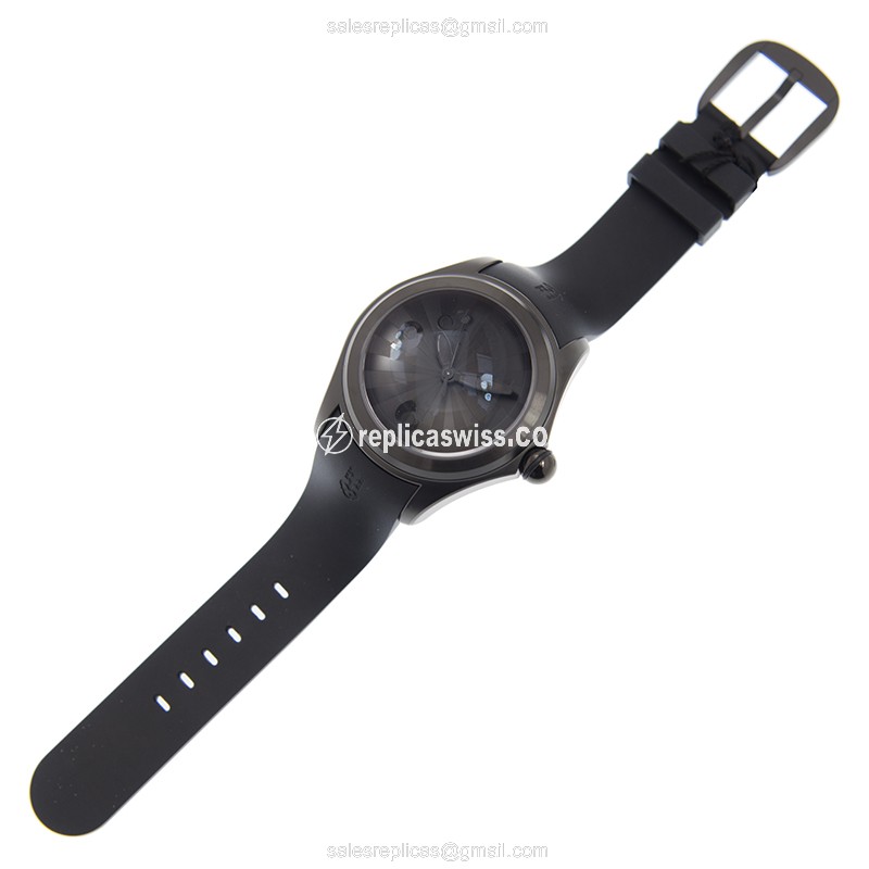 Corum Bubble Automatic - Black Dial - Stainless Steel Case - Rubber Strap - Buckle Clasp - View 2