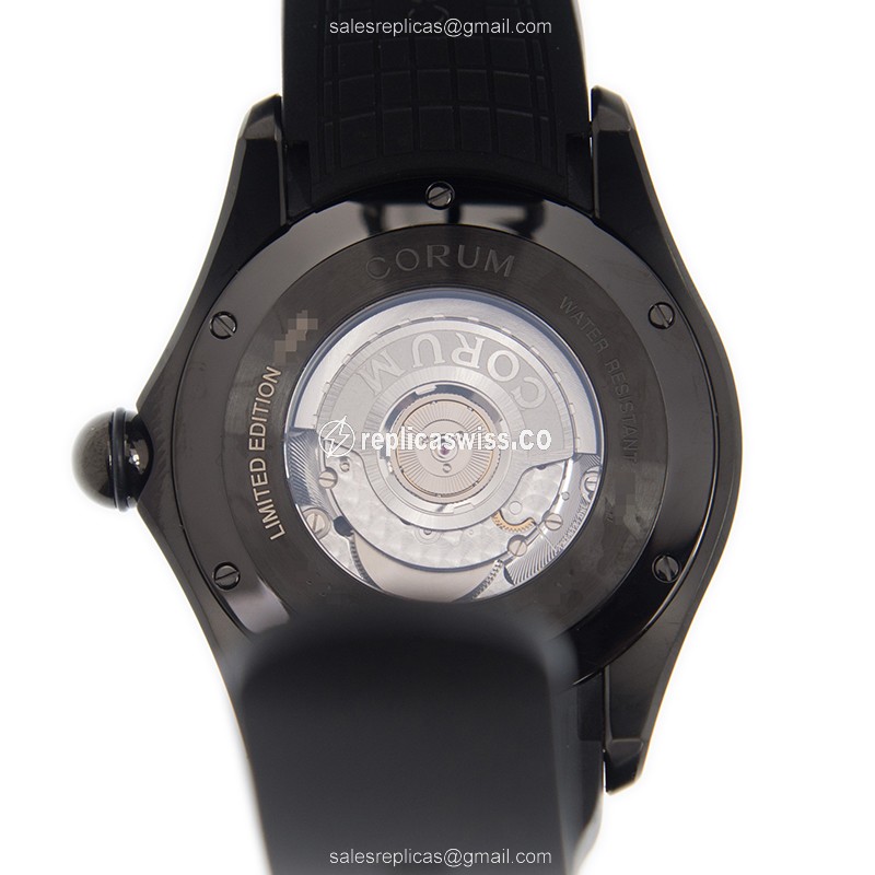 Corum Bubble Automatic - Black Dial - Stainless Steel Case - Rubber Strap - Buckle Clasp - View 3