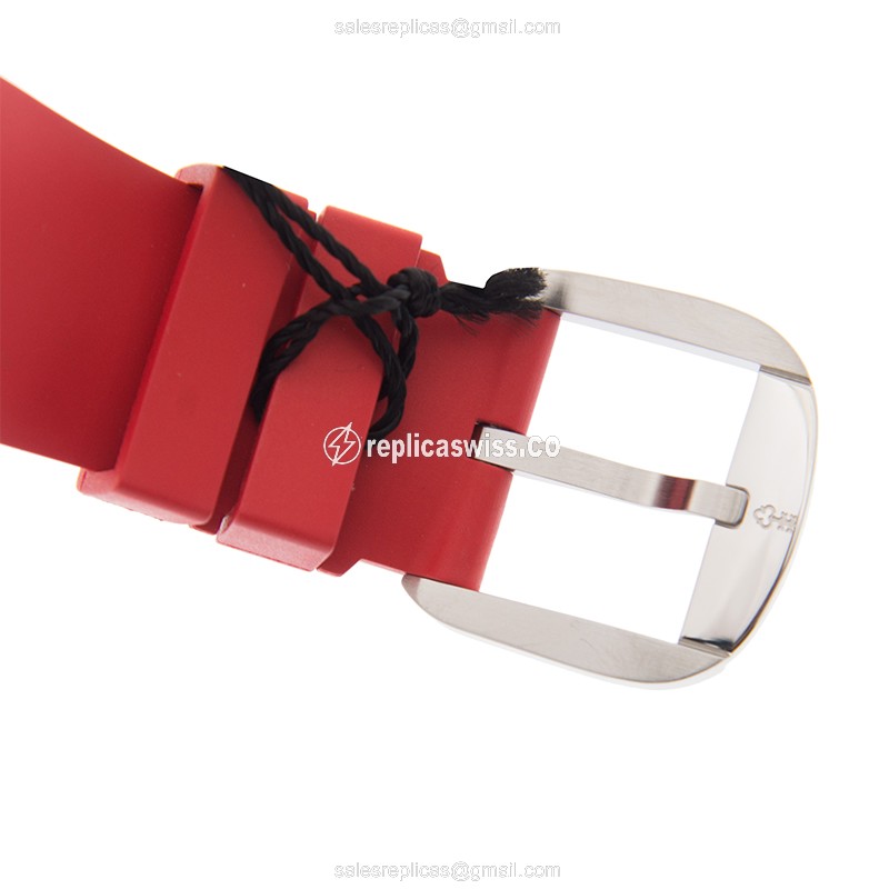 Corum Bubble Replica - Automatic - Steel Case - White Dial - Red Rubber Strap - View 4