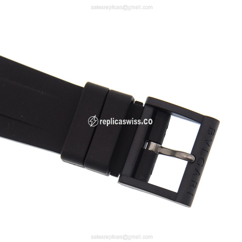 Bulgari DG41C3SMCVD Diagono Replica - Automatic - Steel Case - Black Dial - Rubber Strap - View 4