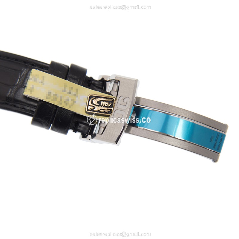 Glashutte Prima Luna Replica - Automatic - Stainless Steel - White Dial - Black Leather Strap - View 4