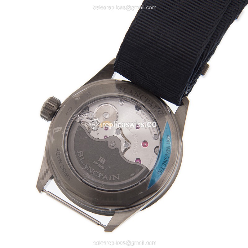 Blancpain 5000-0240-NAOA Replica - Automatic - Ceramic - Blue Dial - Nylon Black Strap - Buckle Clasp - View 4