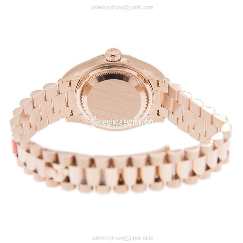 Rolex Datejust Replica - 18kt Rose Gold - Automatic - Gold Dial - Gold Clasp - View 4