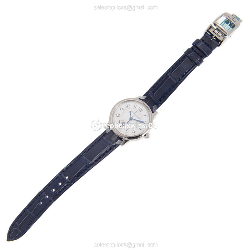 Jaeger-Lecoultre RENDEZ VOUS Replica - Automatic - Stainless Steel Case - White Dial - Blue Alligator Strap - View 2