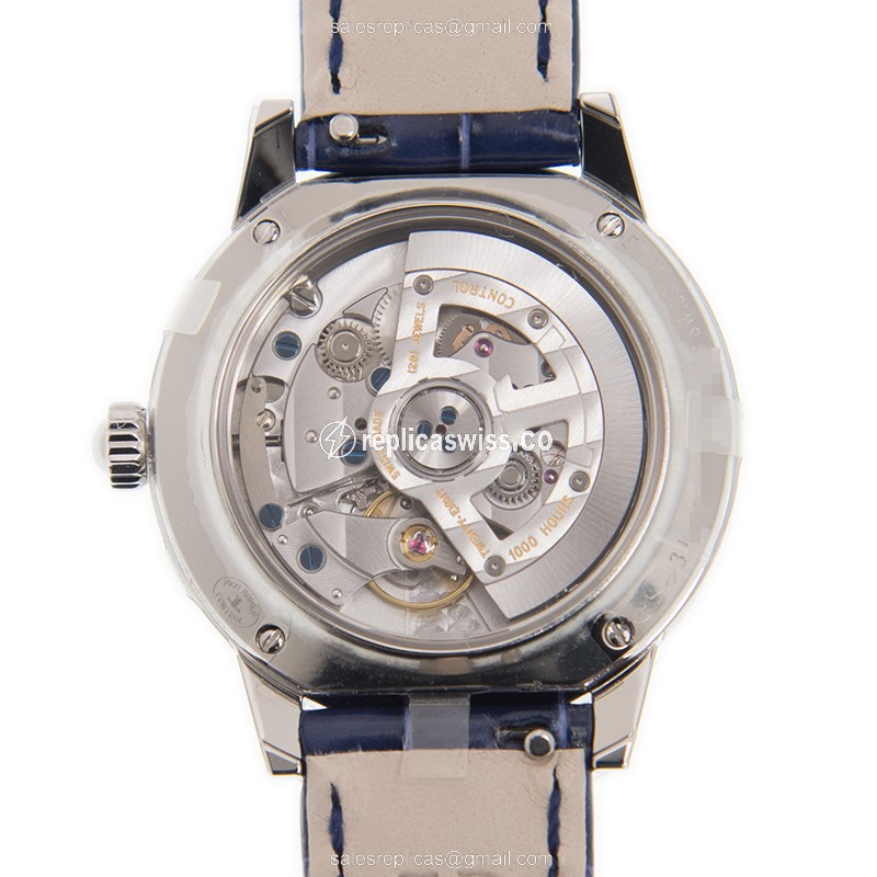Jaeger-Lecoultre RENDEZ VOUS Replica - Automatic - Stainless Steel Case - White Dial - Blue Alligator Strap - View 3