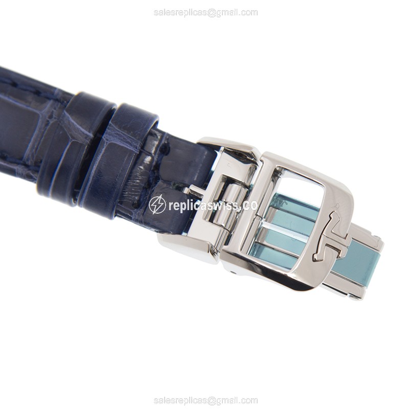 Jaeger-Lecoultre RENDEZ VOUS Replica - Automatic - Stainless Steel Case - White Dial - Blue Alligator Strap - View 4