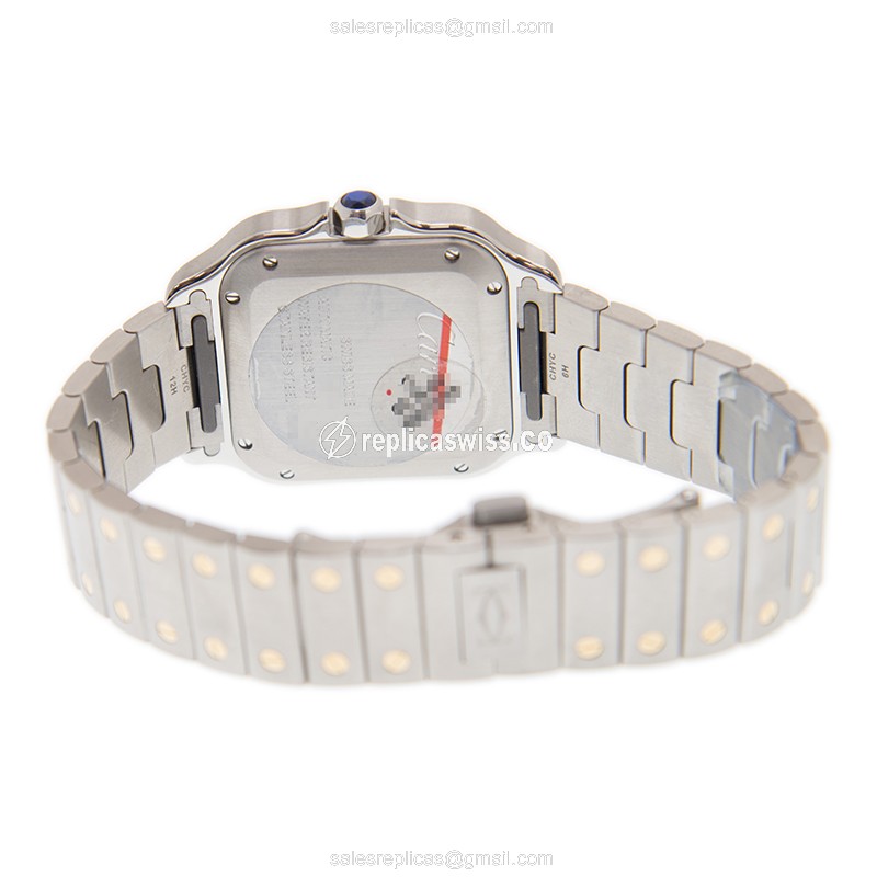 Cartier Santos Replica - Automatic - 18kt Gold & Steel - Silver Dial - Steel Clasp - View 4