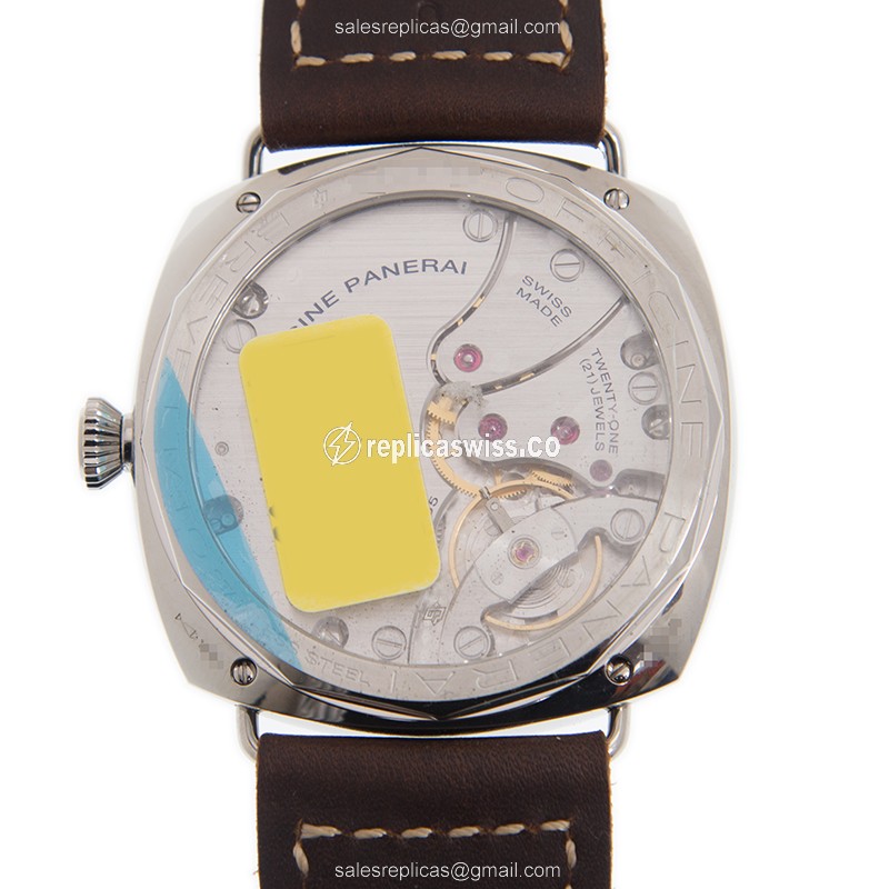 Panerai PAM00721 RADIOMIR - Manual - Steel Case - Black - Brown Leather Strap - Buckle Clasp - View 3