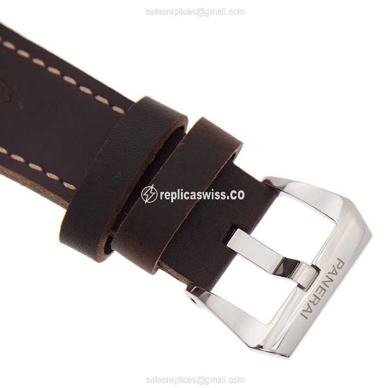 Panerai PAM00721 RADIOMIR - Manual - Steel Case - Black - Brown Leather Strap - Buckle Clasp - View 4