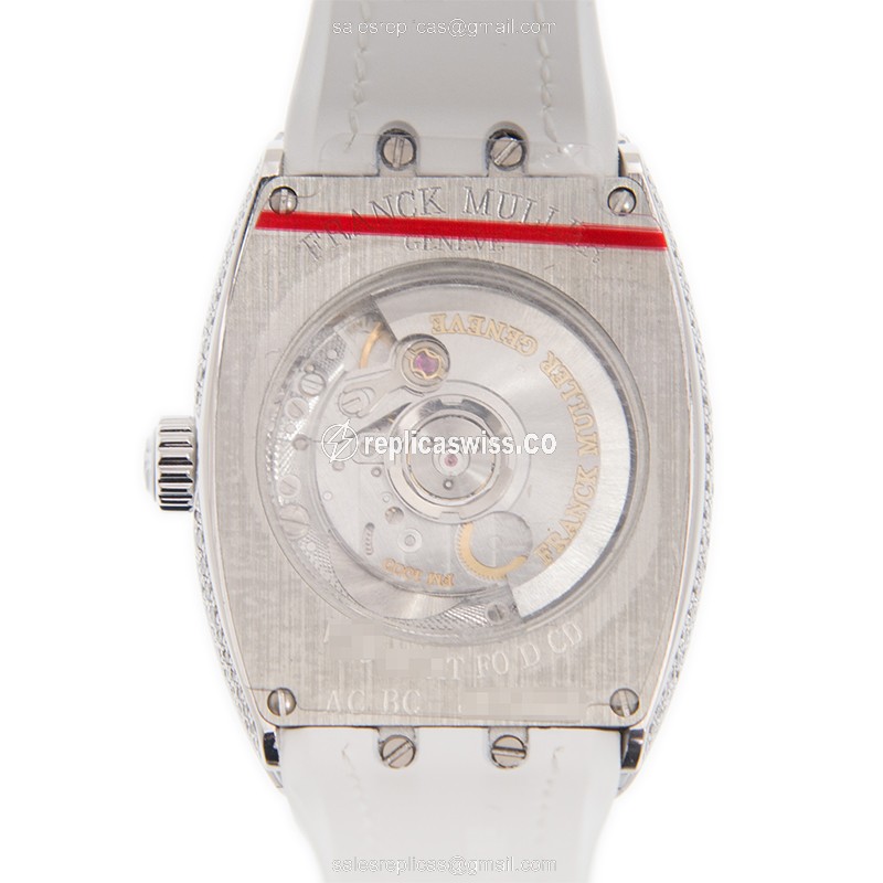 Franck Muller V 29 SC AT FO D CD Vanguard Replica - Automatic - Silver Dial - White Alligator Strap - View 3