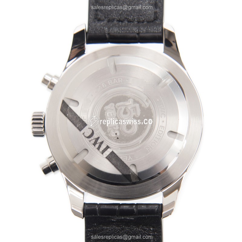 IWC PILOTS Replica - Automatic - Stainless Steel - White Dial - Black Alligator Strap - View 3