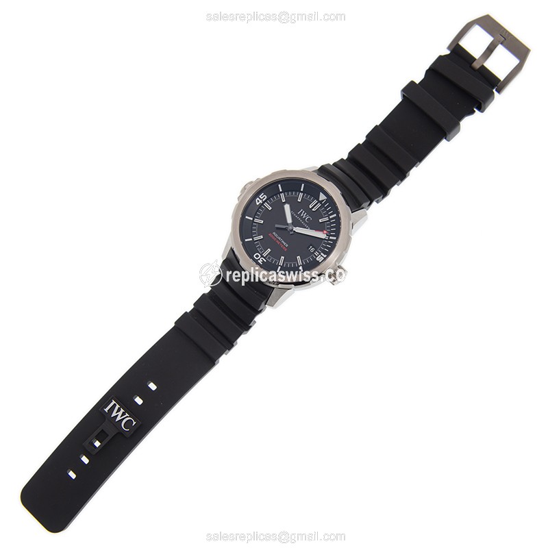IWC IW329101 Aquatimer Automatic Titanium - Black Dial - Rubber Strap - Buckle Clasp - View 2