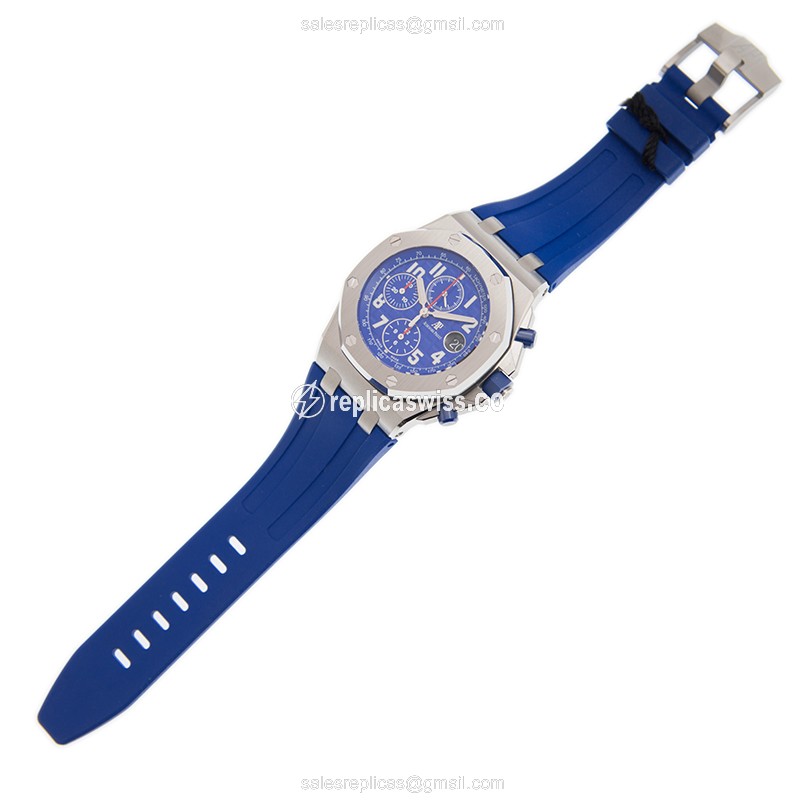 Royal Oak Offshore Replica - Audemars Piguet - Automatic - Steel Case - Blue Dial - Rubber Strap - View 2