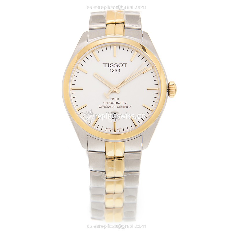 Tissot T-CLASSIC Replica - Automatic - Gold-Plated - White Dial - Gold PVD Strap - View 2