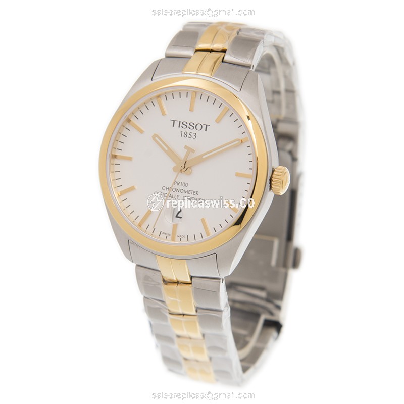 Tissot T-CLASSIC Replica - Automatic - Gold-Plated - White Dial - Gold PVD Strap - View 3
