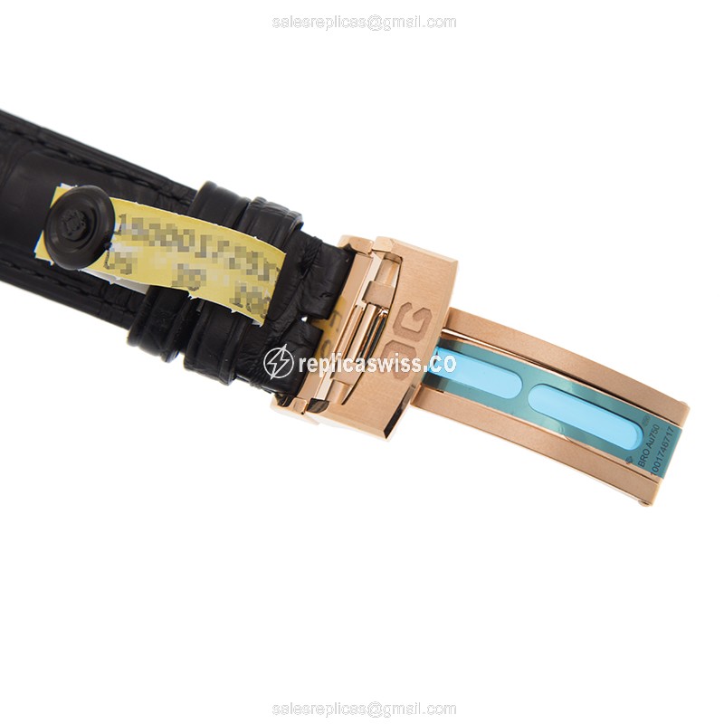 Glashutte 1-90-02-49-35-30 PANO Automatic 18kt Rose Gold - Black Dial - Alligator Black Strap - View 4