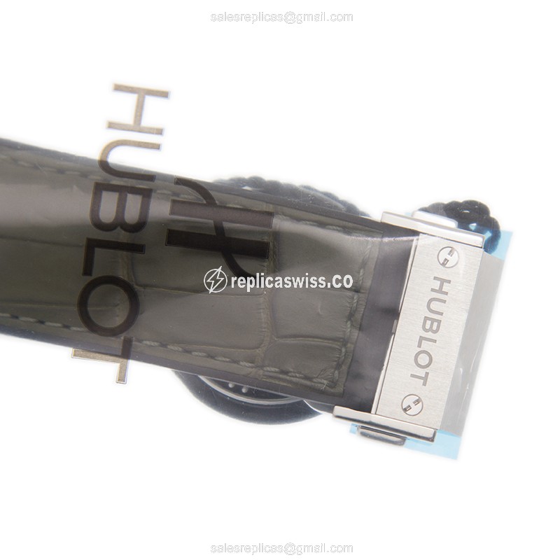 Hublot Classic Fusion Replica - Automatic - Titanium Case - Green Dial - Green Alligator Strap - View 4