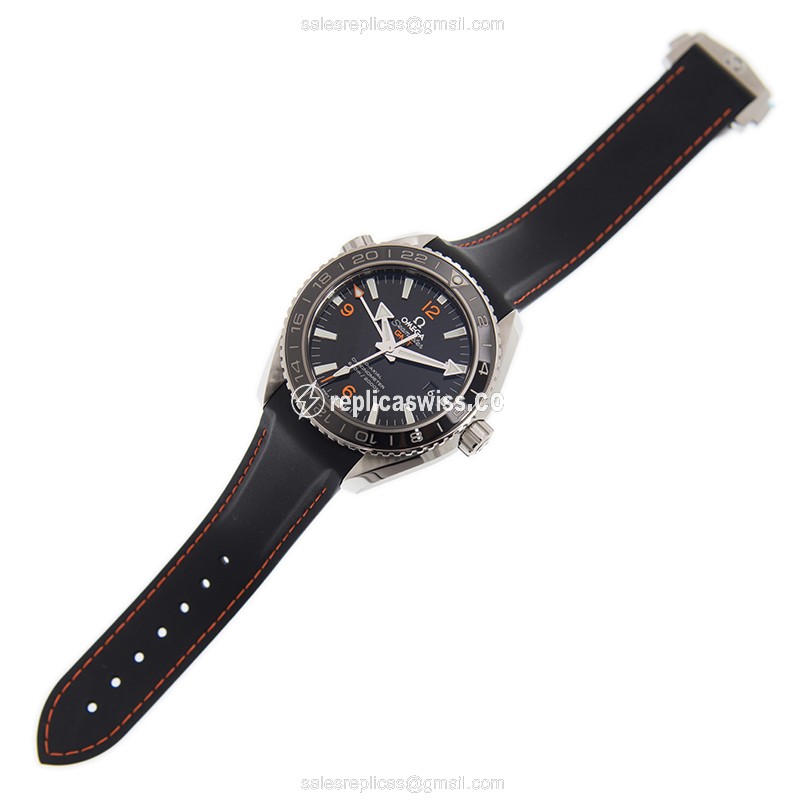 Omega Seamaster 232.32.44.22.01.002 Replica - Automatic - Black Dial - Steel Case - Rubber Strap - View 2
