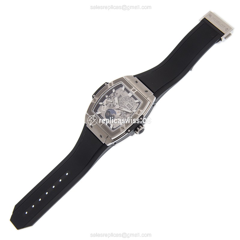 Hublot Spirit of Big Bang Replica - Automatic Titanium - Silver Dial - Black Rubber Strap - View 2