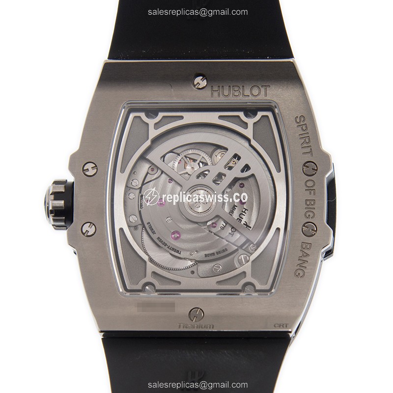 Hublot Spirit of Big Bang Replica - Automatic Titanium - Silver Dial - Black Rubber Strap - View 3