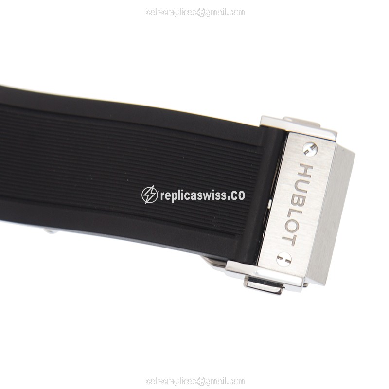 Hublot Spirit of Big Bang Replica - Automatic Titanium - Silver Dial - Black Rubber Strap - View 4