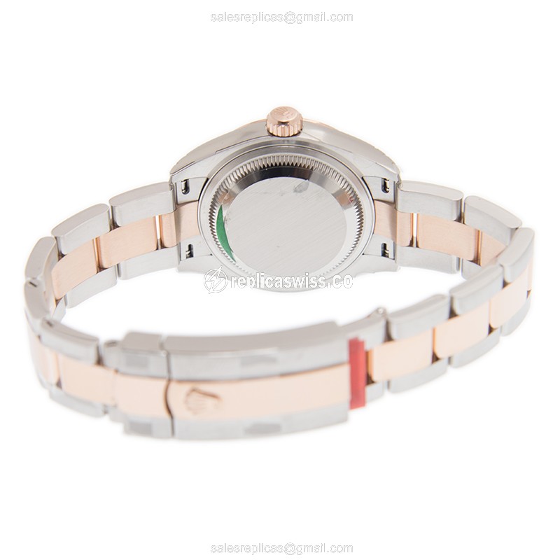 Rolex Datejust Replica - Automatic - 18kt Rose Gold & Steel Case - White Dial - View 4