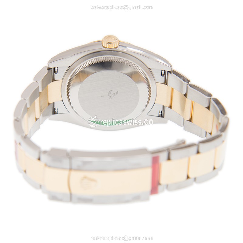 Rolex DATEJUST Replica - Automatic - Green Dial, Gold Case - Steel Gold Strap - View 4