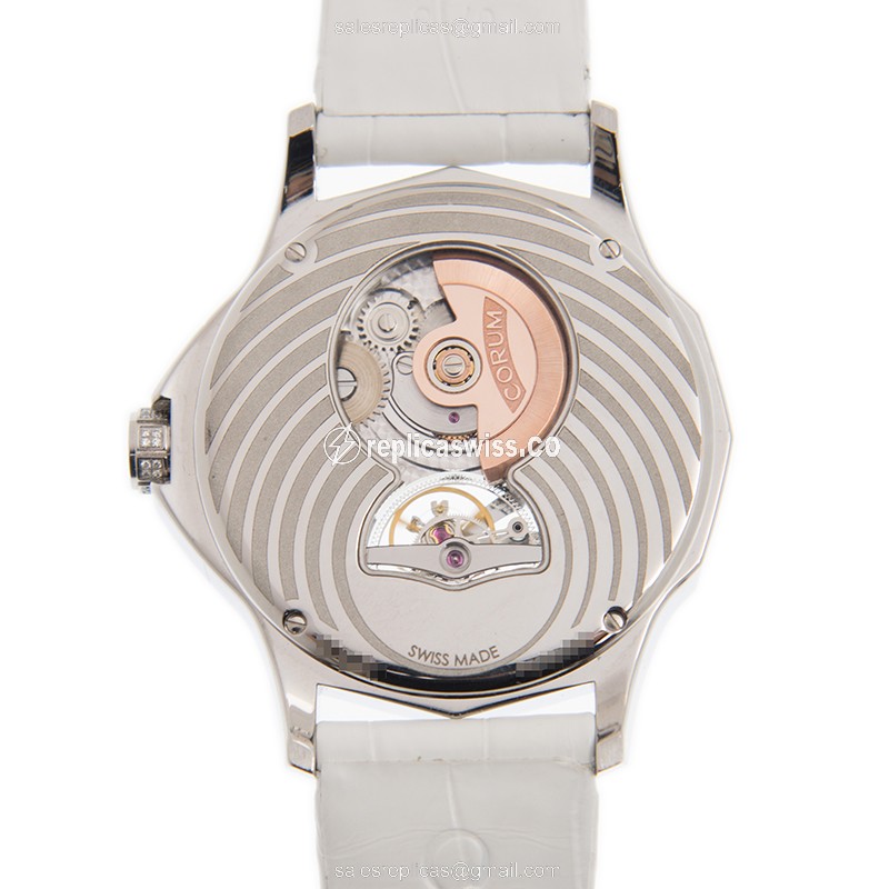 Corum Admiral's Cup Replica - Automatic - Stainless Steel - White Dial - Alligator White Strap - View 3