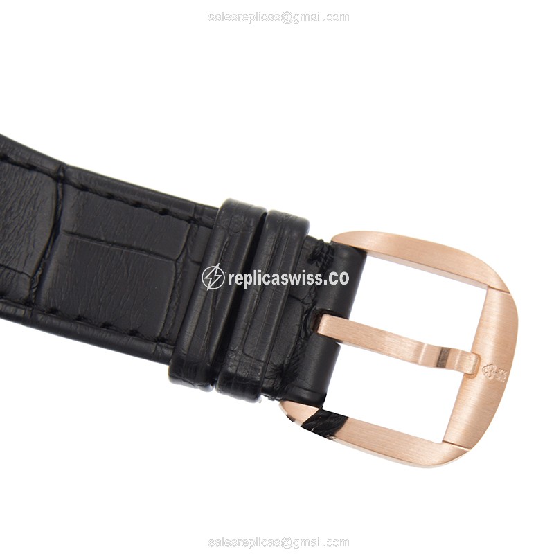 Corum BUBBLE Replica - Automatic - 18kt Rose Gold - White Dial - Alligator Black Strap - View 4