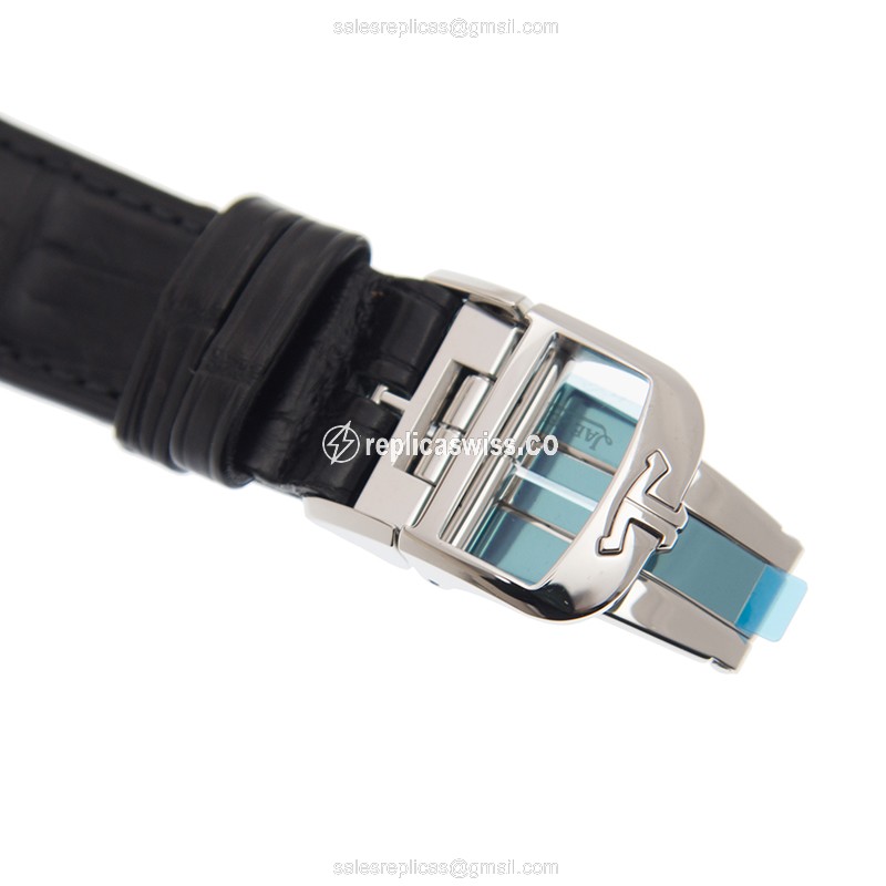 Jaeger-Lecoultre Q1548471 Replica - Ultra Thin - Automatic - Black Dial - Leather Strap - View 4