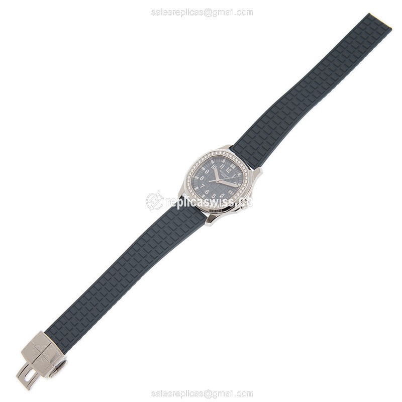 Patek Philippe Aquanaut Replica - Quartz - White - Diamonds - View 2