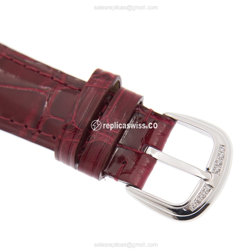 Franck Muller DM42D1RCD Ruby - Automatic - 18kt White Gold - Diamond - Silver Dial - Red Alligator Buckle - View 4