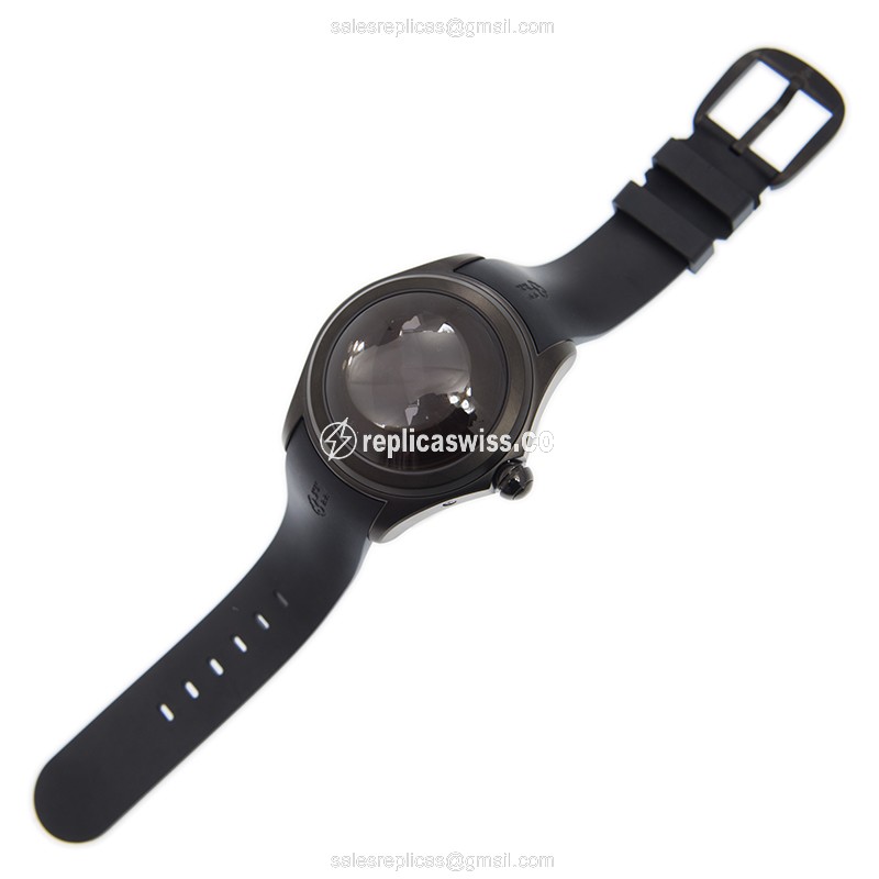 Corum Bubble Quartz Replica - Steel Case - Black - Rubber Strap - Buckle Clasp - View 2