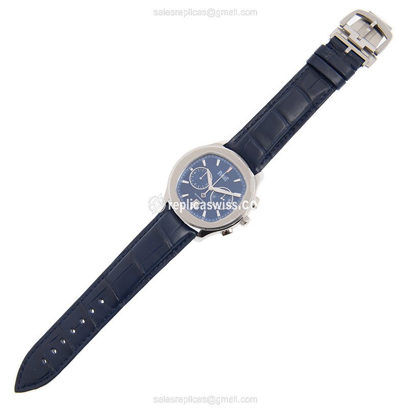 Piaget POLO Automatic - Steel Case - Blue Dial - Alligator Blue Strap - View 2