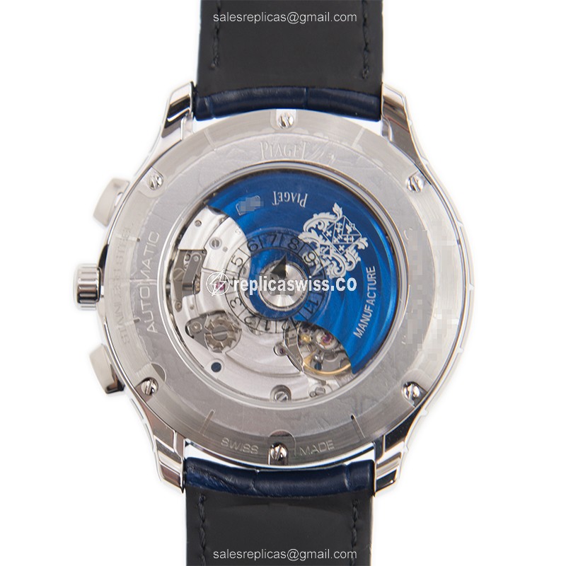 Piaget POLO Automatic - Steel Case - Blue Dial - Alligator Blue Strap - View 3
