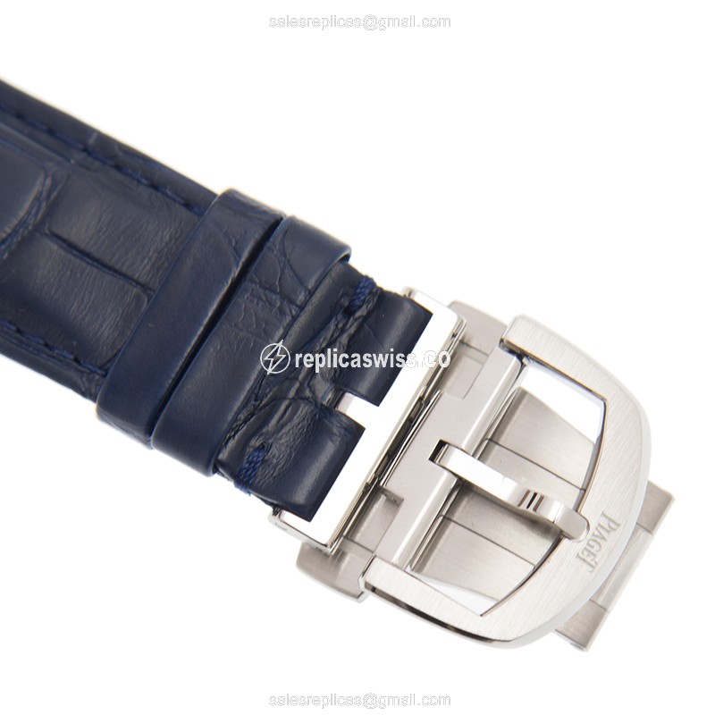 Piaget POLO Automatic - Steel Case - Blue Dial - Alligator Blue Strap - View 4