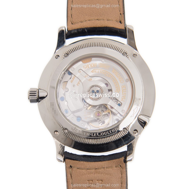 Jaeger-Lecoultre Q149842A Replica - Ultra Thin - Automatic - Steel Case - White Dial - Black Alligator Strap - View 3