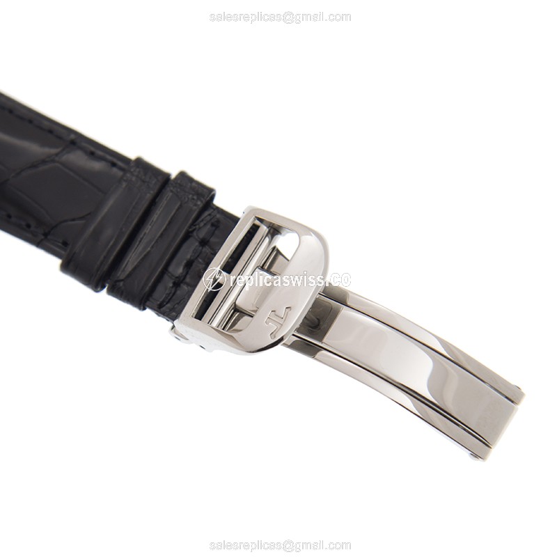 Jaeger-Lecoultre Q149842A Replica - Ultra Thin - Automatic - Steel Case - White Dial - Black Alligator Strap - View 4