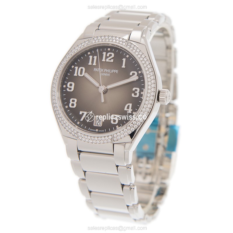 Patek Philippe TWENTY-4 Automatic Replica - Steel - Brown - View 3