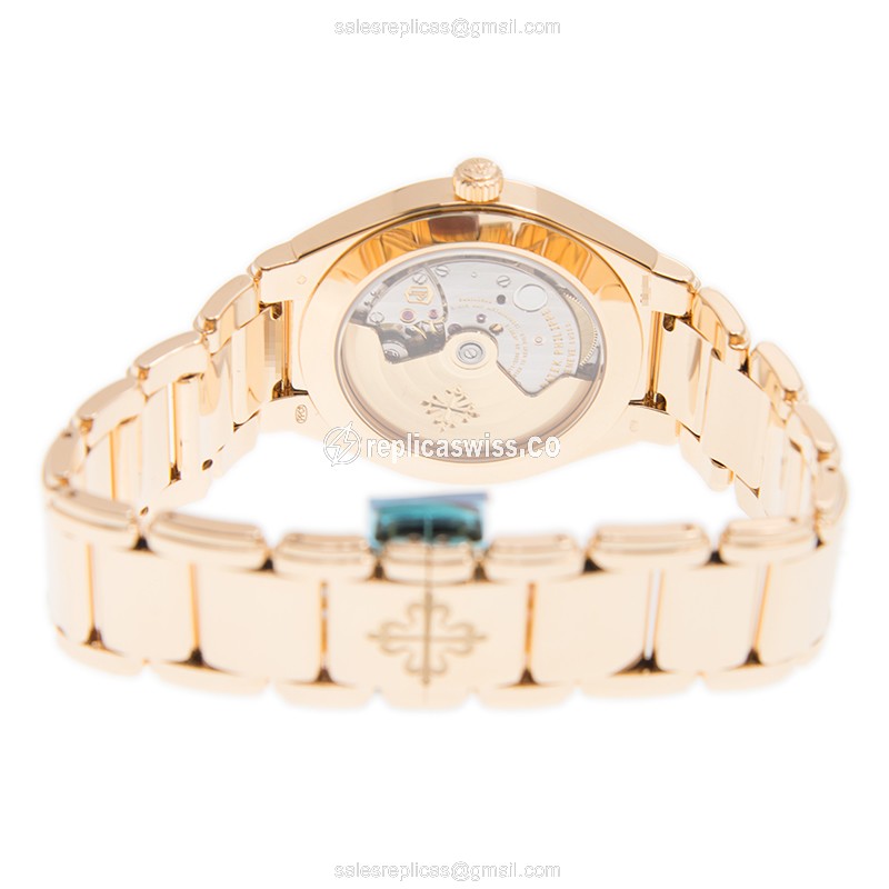 Patek Philippe TWENTY-4 Replica - 18kt Rose Gold - Automatic - Brown Dial - Gold Clasp - View 4